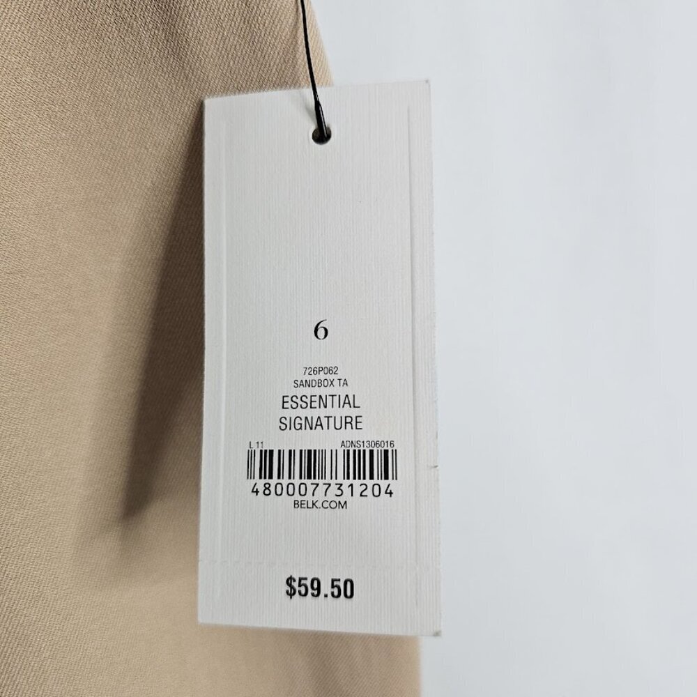 NWT CROWN & IVY Pull On Pants size 6 Short TAN Essential Signature Classic Chic - Picture 4 of 5